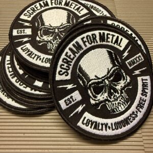 Kleiner Metal Patch mit Scream For Metal Skull Logo