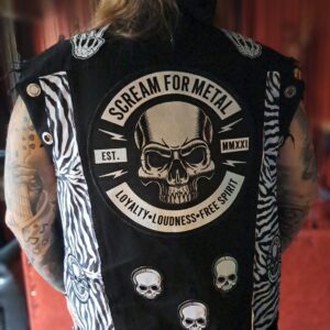 Backpatch „Scream For Metal“ – hochwertiger Skull Backpatch